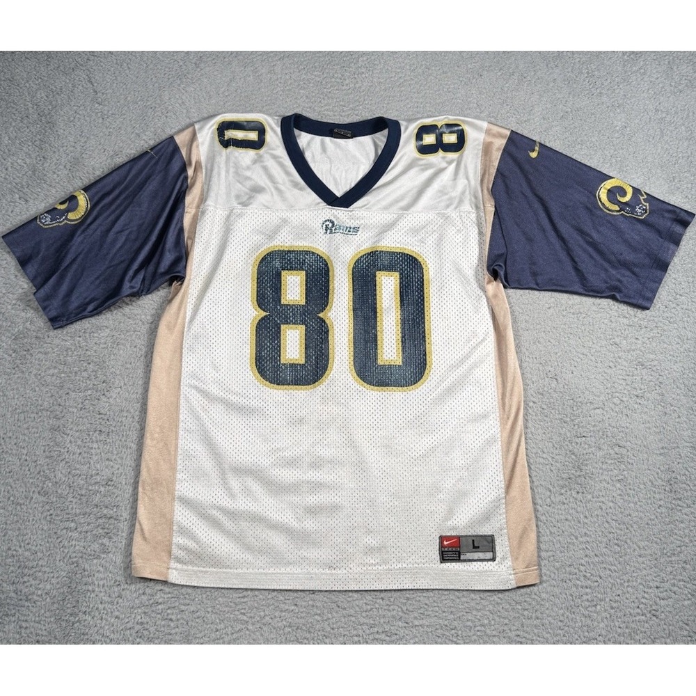 Vintage‎ Nike Team NFL St. Louis Rams Issac Bruce Jersey Mens Large White Mesh